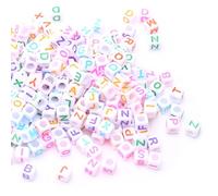 Perles de lettre pour le filetage ca.1000pcs 6x6mm perles de lettres perles artisanales carrées Lettres A-Z perles pour l’artisanat de bijoux (couleur blanche)
