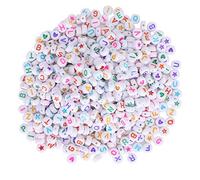 Perles de lettres perles de l'alphabet perles de lettres en acrylique bricolage fabrication de bijoux perles pour bracelets colliers accessoires 1000 pièces couleur ronde cinq