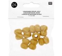 Perles de macramé en bois 17X22mm X8 - Rico Design(...) - Jaune Jaune G