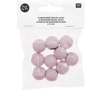 Perles de macramé en bois 20mm X10 - Rico Design(...) - Rose Rose G