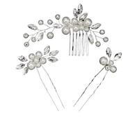 Perles de mariage fleur peigne à cheveux épingles de mariée Clips ensemble mignon fourchette chapeaux for femmes bijoux accessoire(J7373S)