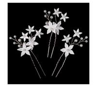 Perles de mariage fleur peigne à cheveux épingles mariée Clips ensemble mignon fourchette chapeaux for femmes bijoux accessoire(J7301G)
