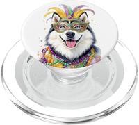 Perles de Masque de Carnaval de Mardi Gras Malamute de l'Alaska PopSockets PopGrip pour MagSafe