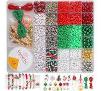 Perles de Noël pour Bracelet, 2700 Perles Pour Bracelet, 4/8mm Perles de Rocaille Couleurs Kit, Perles Lettres pour Adulte Enfant Noël anniversaire création de bijoux bracelets collier