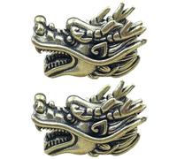 Perles De Paracorde en Laiton, 2 Pcs Vintage Tête De Dragon Couteau en Laiton Perles Parapluie Corde Cordon Perles Couteau Extérieur Pendentif Paracorde Longe Perle