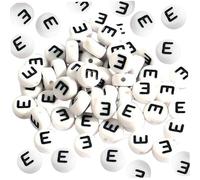 Perles de petites lettres, 500pcs perles d'alphabet acrylique, lettre de voyelle ronde 7x4 mm, bricolage pour bracelets Colliers