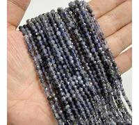 Perles de pierre à facettes agates de quartz perles d'espacement en vrac à facettes pour la fabrication de bijoux 2 3 4 mm-n° 16 cordiérite-3 mm environ 130 pièces