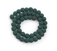 Perles de pierre de lave volcanique multicolore rondes perles en vrac caoutchouc naturel pour bracelets de bijoux 15 4 6 8 et 10mm-Paon vert_10mm (environ 36 pcs)