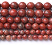 Perles De Pierre De Topaze Naturelle Pierre Précieuse Cristal Rond Perles De Jade D’énergie Perles De Pierre pour La Fabrication De Bijoux Bracelet Bricolag, Sesame Red, 6MM