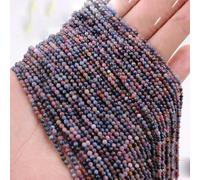 Perles de pierre de tourmaline colorées en vrac, perles à facettes de 3 mm pour la fabrication de bijoux, accessoires de bracelet à faire soi-même, 15'' - rubis saphir - 3 mm (environ 120 pièces)