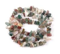 Perles de pierre irrégulières, agates, cristal, turquoises, gravier for la fabrication de bijoux, bracelets et colliers(Indian Agates,8-12mm)