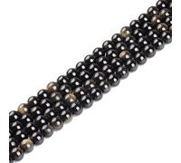 Perles de pierre naturelle 6mm ou obsidienne ronde en vrac perles énergie Pierre pouvoir de guérison pour la fabrication de bijoux bricolage 1 brin 15"