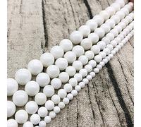 Perles de pierre naturelle Blanc Tridacna Shell rond perles en vrac for la fabrication de bijoux DIY Bracelet 15 "Pick Taille 4/6/8/10/12 mm Artisanat fait à la main