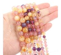 Perles De Pierre Naturelle En ?Il De Tigre Jaune,Cristal D'agate,Calcédoine,Rondes,Amples,Pour La Fabrication De Bijoux,Bracelets À Breloques,Bricolage,4-12mm - Type Crystal-6mm 60-62pcs