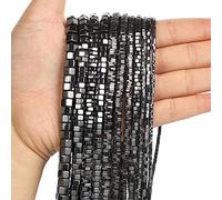 Perles de pierre naturelle Pièce hexagonale Perles d'hématite noires rondes for la fabrication de bijoux DIY Accessoires Bracelet Artisanat fait à la main ( Item Diameter : 8x4mm about 86 pcs )