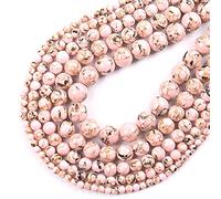 Perles de pierre naturelle turquoise sédiments de la mer lâche perles malachites pour la fabrication de bijoux bricolage-Howlite rose_6mm 61pcs perles