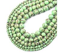 Perles de pierre naturelle turquoise sédiments de la mer lâche perles malachites pour la fabrication de bijoux bricolage-Howlite verte_6mm 61pcs perles
