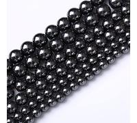 Perles de pierre noire hématite de 10 mm de 10 mm, perles de guérison énergétique pour la fabrication de bijoux à faire soi-même, bracelet et collier pour la fabrication de bijoux 15 pouces