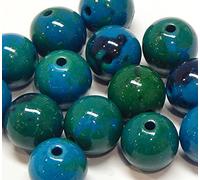 Perles de pierre précieuse, en chrysocolle, azurite, rondes, disponibles en 6 et 8 mm, bleu et vert, de 6 mm