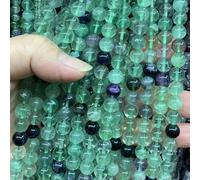 Perles de pierre précieuses rondes en quartz rose œil de tigre naturel, turquoise de lave, cristaux, perles d'espacement en vrac pour la fabrication de bijoux et de bracelets DIY - Fluorite de coule