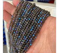 Perles de pierres précieuses à facettes noires et blanches de 2, 3 et 4 mm en vrac, petites graines de cristal de quartz, perles d'espacement pour la fabrication de bijoux, n° 27, obsidienne AB, 4 m
