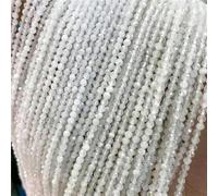 Perles de pierres précieuses à facettes noires et blanches de 2, 3 et 4 mm en vrac, petites graines de cristal de quartz, perles d'espacement pour la fabrication de bijoux, n° 7, pierre de lune, 4 m