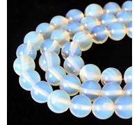 Perles de pierres précieuses blanches laiteuses perles rondes de pierres précieuses polies lisses pour la fabrication de bijoux (10mm, opale blanche)