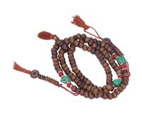 Perles de prière bouddhistes 108 perles Os de Yak Style ethnique foncé Chapelet portable Perles de méditation Chapelet de yoga Collier de guérison