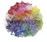 Perles de riz en verre, 9600 pièces, entretoise Tube 6.5mm, couleurs assorties for la fabrication et l'artisanat bijoux Pour Broderie