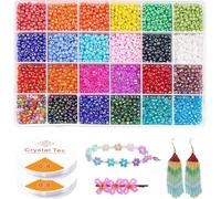 Perles de rocaille en verre 6/0 de 4 mm pour la fabrication de bracelets, 3360 petites perles arc-en-ciel pour la fabrication de bijoux, bracelets d'amitié, colliers, boucles d'oreilles