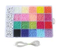 Perles De Rocaille En Verre De 3mm, 24 Couleurs, Kit De Démarrage De Ligne, Petites Perles Artisanales Avec Kit D'outils Pour La Fabrication De Bijoux Et De Bracelets Artisanaux
