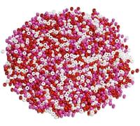 Perles de rocaille en verre petites perles de rocaille 10/25 g 2 mm perles de rocaille en verre colorées breloque à rayures rondes entretoise perle-rose rouge-2 mm x 10 g