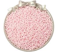 Perles de rocaille en verre petites perles de rocaille 2 mm perle de verre matériaux de bricolage accessoires de bijoux de perles faits à la main-rose clair-ouverture de 3 mm environ 0,8 mm 10 g/paqu