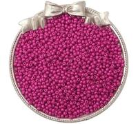 Perles de rocaille en verre petites perles de rocaille 2 mm perle de verre matériaux de bricolage accessoires de bijoux de perles faits à la main-rouge rose profond-2 mm ouverture environ 0,8 mm 10 g