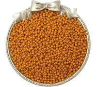 Perles de rocaille en verre petites perles de rocaille 2 mm perle de verre matériaux de bricolage accessoires de bijoux de perles faits à la main-jaune-brun-3 mm ouverture environ 0,8 mm 10 g/paquet