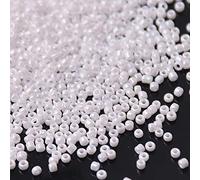 Perles de rocaille en verre série blanche multi taille 1.5mm 2mm 3mm 4mm perles d'espacement rondes pour la fabrication de bijoux à bricoler soi-même accessoires de vêtements-oling blanc, 3,0 mm 40