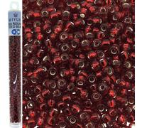 Perles de rocaille Miyuki 80 Silverlined Ruby Red Tube de 22 grammes