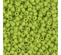 Perles de rocaille MIYUKI chartreuse opaques environ 22 g tube de 80 rondes