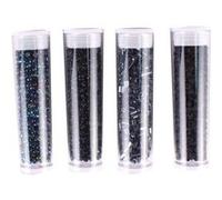 Perles de rocaille - noir - 4 tubes de 8g - Noir G