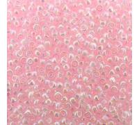 Perles de rocaille rondes japonaises en verre Miyuki Crystal Lined Pink AB 11/0 Tube d'environ 24 grammes et 12,7 cm