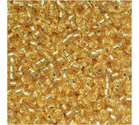 Perles de rocaille rondes japonaises en verre Miyuki doubl es d'or et d'argent 11/0 Tube d'environ 24 grammes et 5 pouces