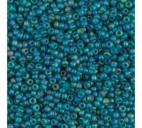 Perles de rocaille rondes japonaises en verre Miyuki Teal AB Matte 11/0 Tube d'environ 24 grammes et 5 pouces