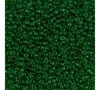 Perles de rocaille rondes japonaises en verre Miyuki transparentes vertes 11/0 Tube d'environ 23 grammes et 12,7 cm