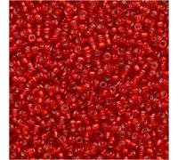 Perles de rocaille rondes Miyuki taille 15/0 8,2 g doublées d'argent rouge AB