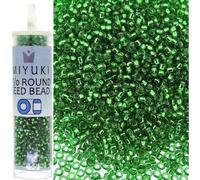 Perles de rocaille rondes Miyuki taille 15/0 8,2 g SL vert clair