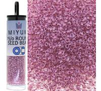 Perles de rocaille rondes Miyuki taille 150 82 g Cristal doubl rose scintillant