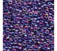 Perles de rocaille rondes Miyuki taille 6/0 20 g Amethyst Lined Crystal AB