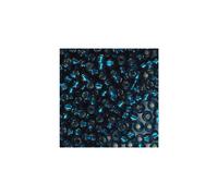 Perles de rocaille rondes Miyuki taille 6/0 20 g, doubl es d'argent (SL) et zircon bleu