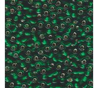Perles de rocaille rondes Miyuki taille 6/0 20 g doublées d'argent vert