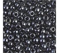Perles de rocaille rondes Miyuki taille 6/0 20 GM - Tube gris m tallis